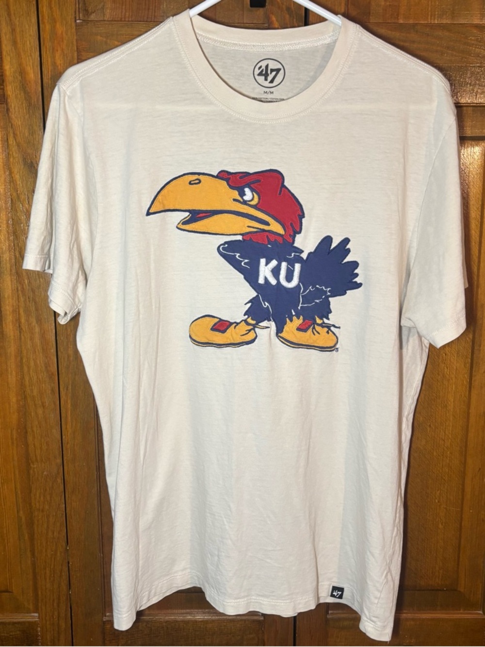 47 Brand Kansas Ku Jayhawk Beige Logo Tee